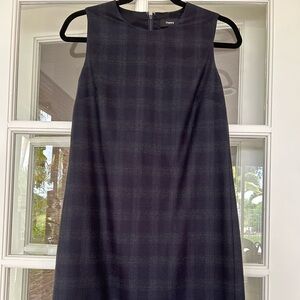 Theory Plaid Sheath Dress, Deep Blue/Gray Plaid - Wool Blend, Fall/Winter